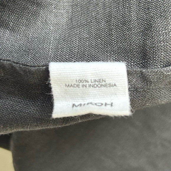 Mikoh Malama Black Linen Lace-up Long Sleeve Mini Dress Cover-up Size XS / S - Picture 13 of 16